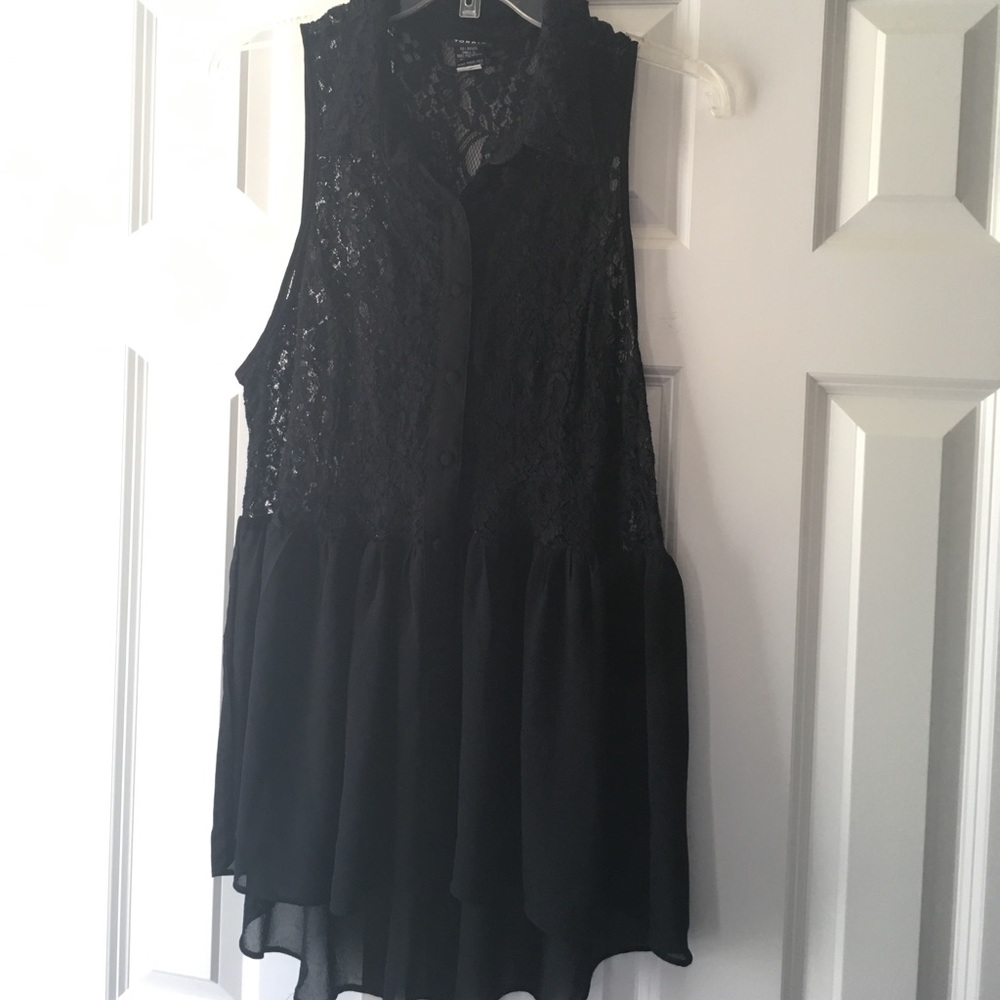 Sheer sexy sleeveless black top