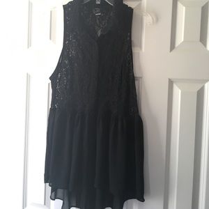 Sheer sexy sleeveless black top