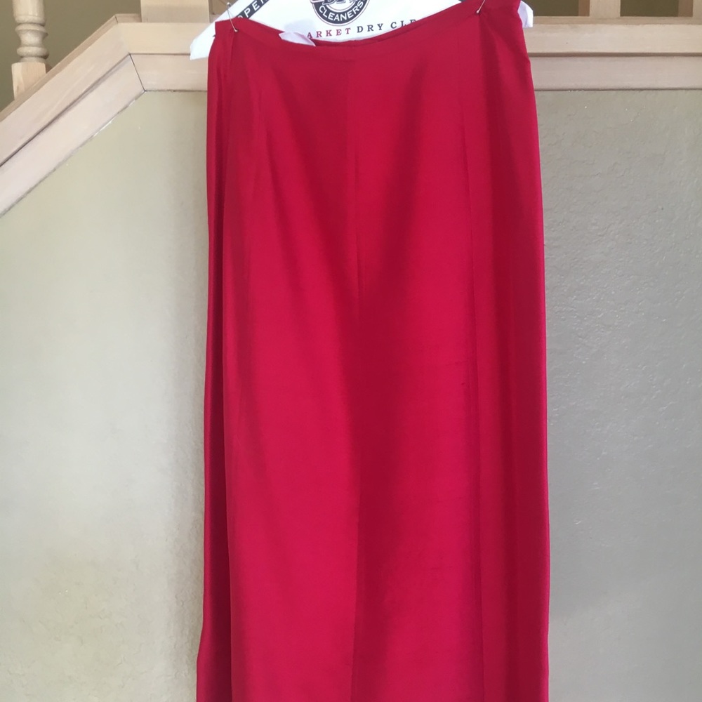 Laura Ashley red silk skirt