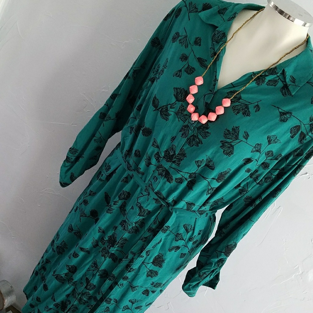 Floral button up dress