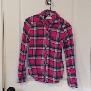 pink abercrombie kids flannel