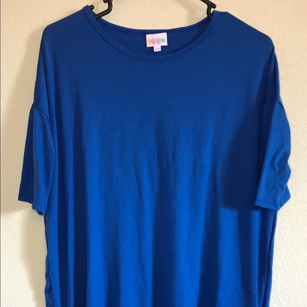 LuLaRoe XXS Irma Shirt Solid Royal Blue