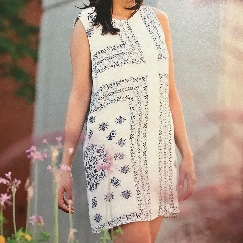 Blue and White Linen Dress