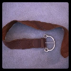 Free People tan leather/silver buckle large