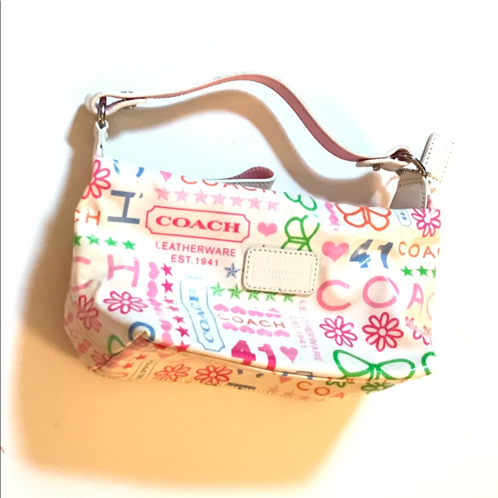 NWOT Coach mixed plastic & leather mini bag