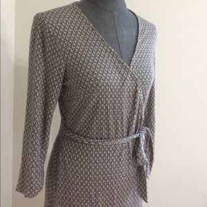 LOFT long-sleeve wrap dress