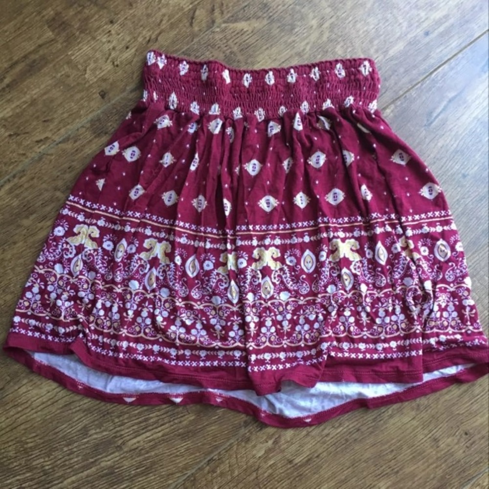 High Waisted Red Skirt