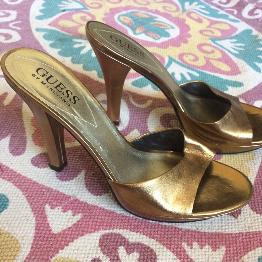 Bronze Gold Guess Heels 7.5