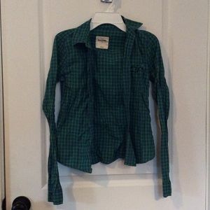 green and blue checkered shirt