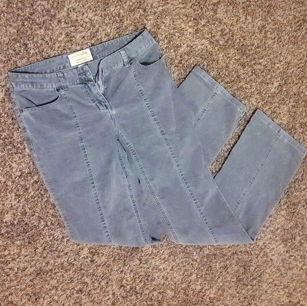 Blue Gray Corduroy Bootcut Pants