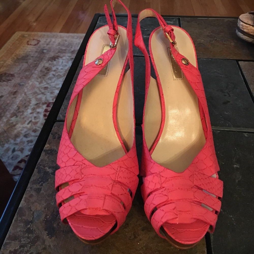 Guess Pink Sling Back Heels