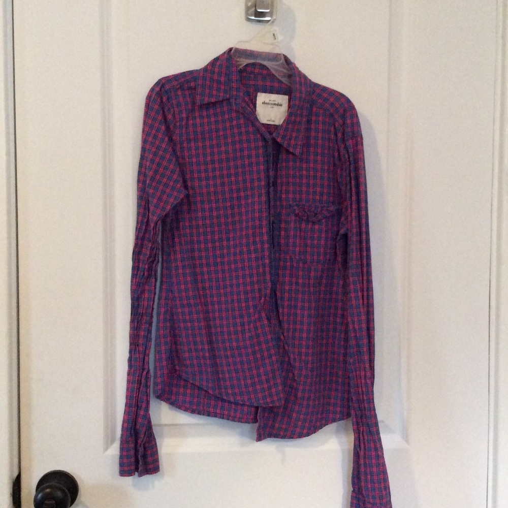 pink and blue checkered shirt