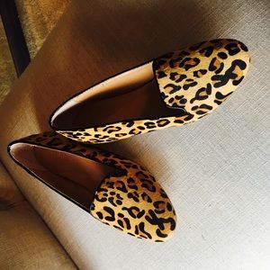 BRAND NEW J. Crew leopard loafers. Size 8