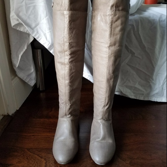 CHINESE LAUNDRY Grey Over-the-Knee Boots - Leather - Picture 1 of 5