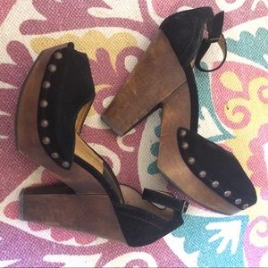 Dolce Vita Wooden Black Platform Heels 8