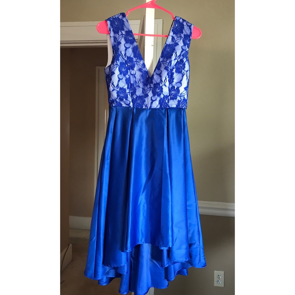 Blue high low dress