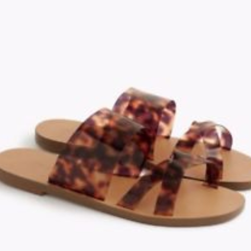 NEW J. CREW BALI TRANSLUCENT TORTOISE SANDALS