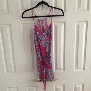 Lilly Pulitzer tie waist romper.