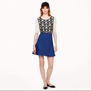 Baroque Blue Flared Skirt