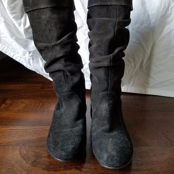 BAKERS Black Knee-High Boots - Suede - Picture 1 of 3