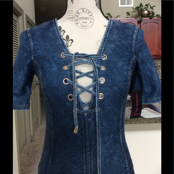 🌼 Stonewashed Lace Front Bodysuit - Picture 2 of 7