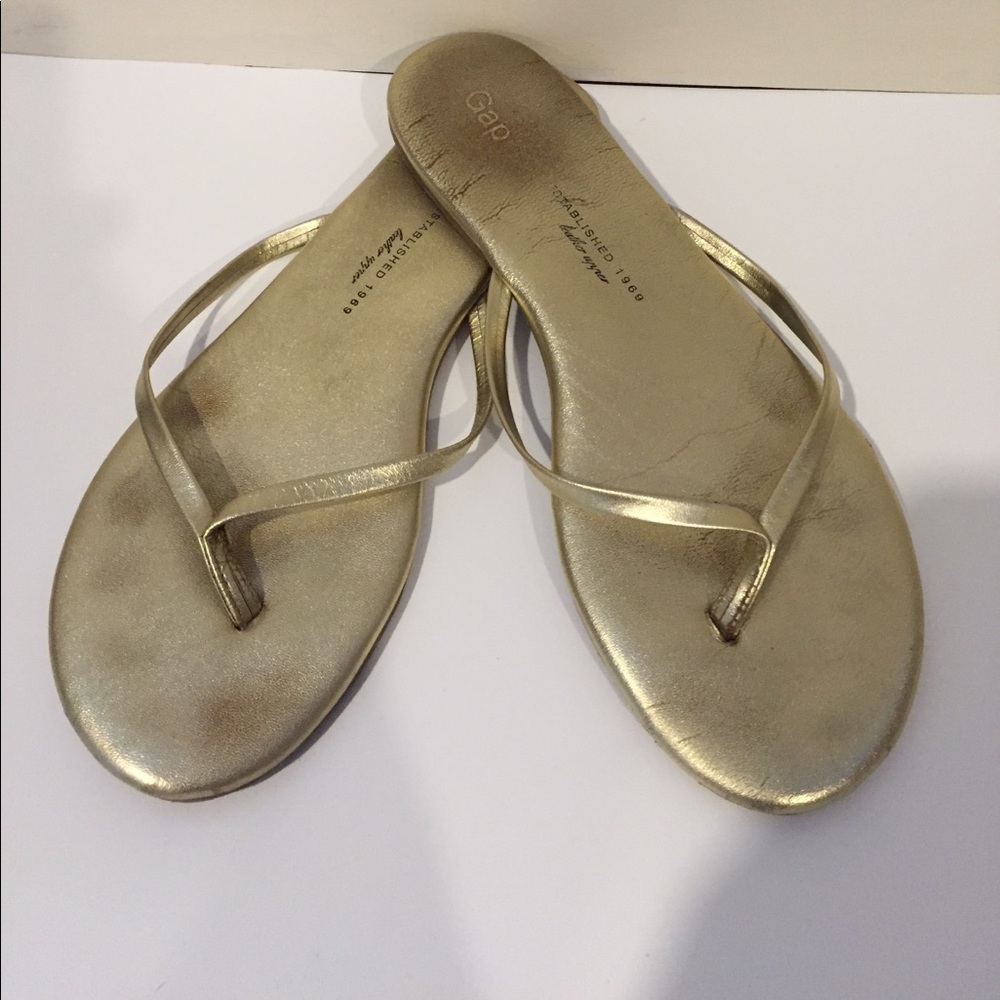 GAP Metallic Gold Leather Sandals