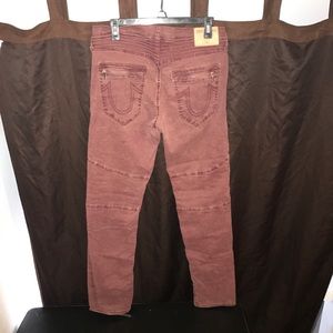 True Religion Biker jeans (Slim fit) (Burgundy)