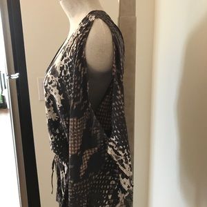 Express Cold Shoulder Snakeskin Top