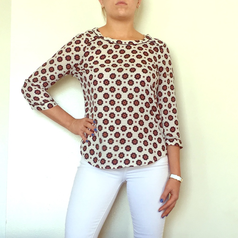 Daniel rainn patterned quarter sleeve blouse