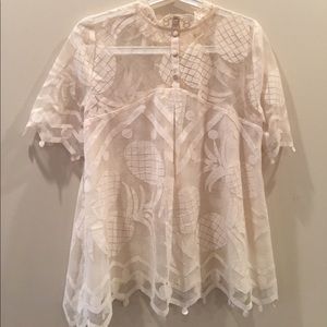 Anthropologie pineapple blouse