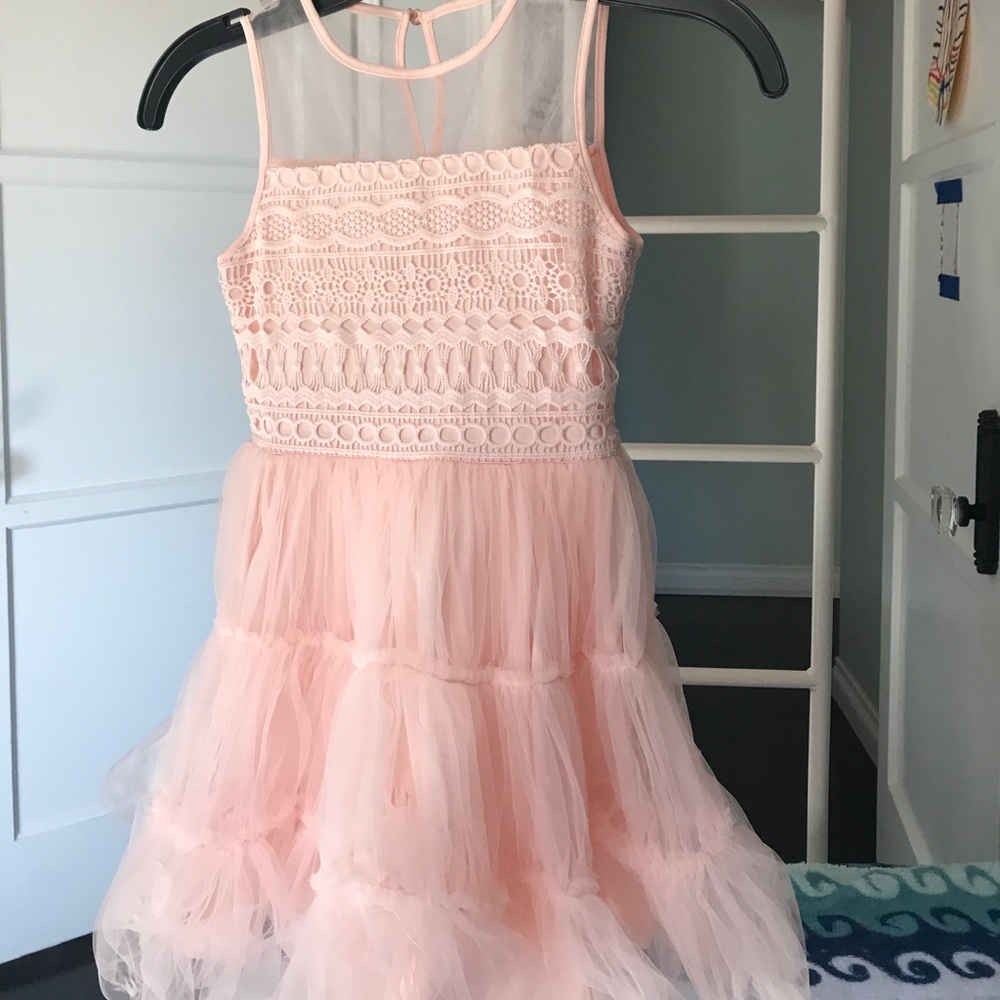 Girls pink tule dress
