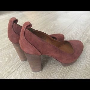 Madewell burgundy chunky heels