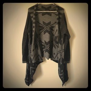 Cozy boho throw over sweater cardigan