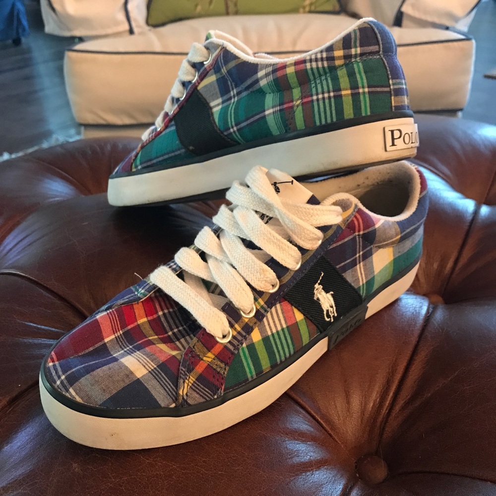 Polo Ralph Lauren Plaid Tennis Shoes