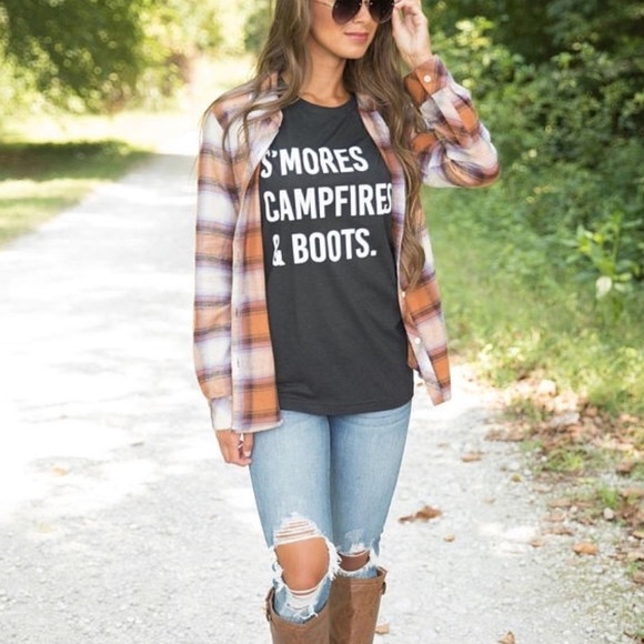 << Smores Campfires and Boots Tee Shirt >> - Picture 3 of 4