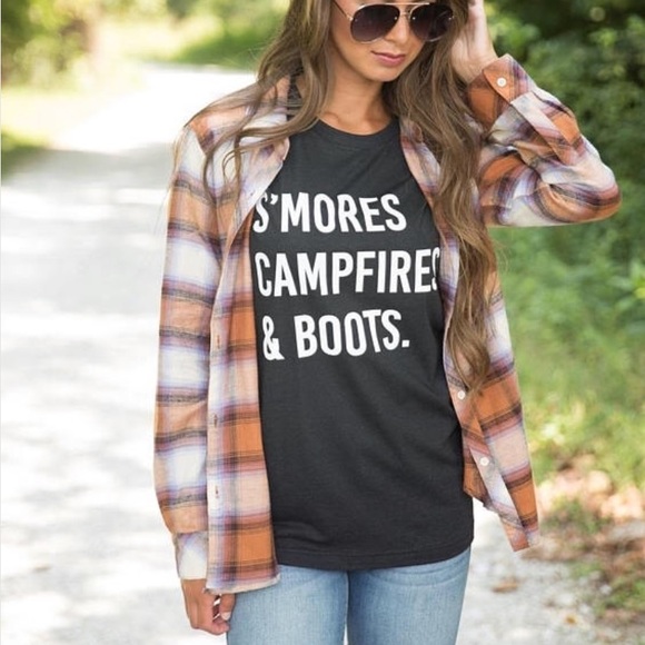 << Smores Campfires and Boots Tee Shirt >> - Picture 2 of 4