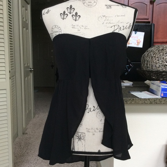 Nasty Gal Tops - 🔥 Tub Top With Sheer High Low Coverup