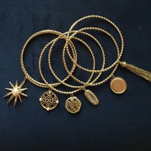 Set of 6 Gold Kendra Scott Bangles