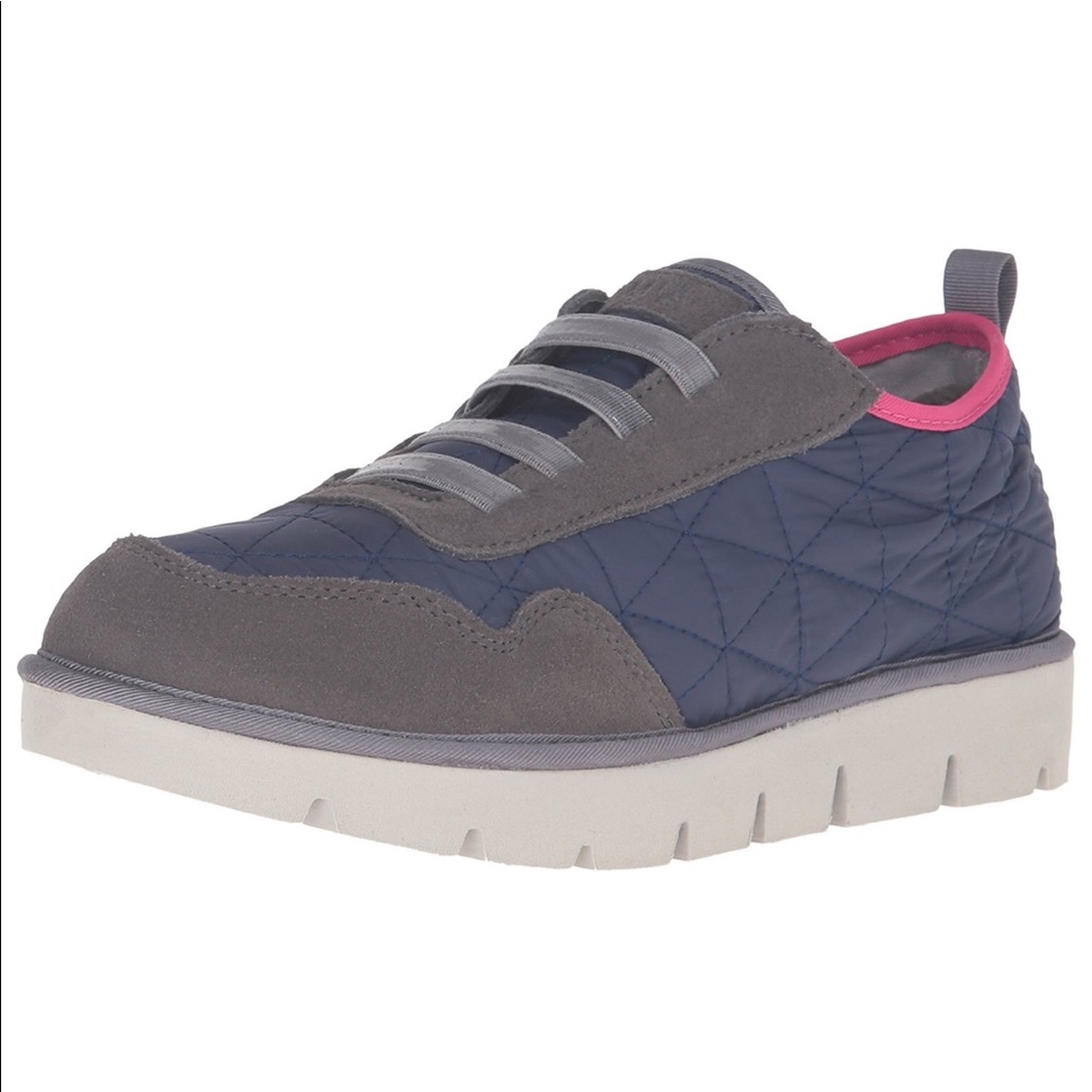 Navy Quilted Low Top Sneakers - Picture 2 of 5