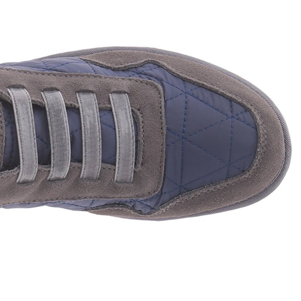 Navy Quilted Low Top Sneakers - Picture 3 of 5