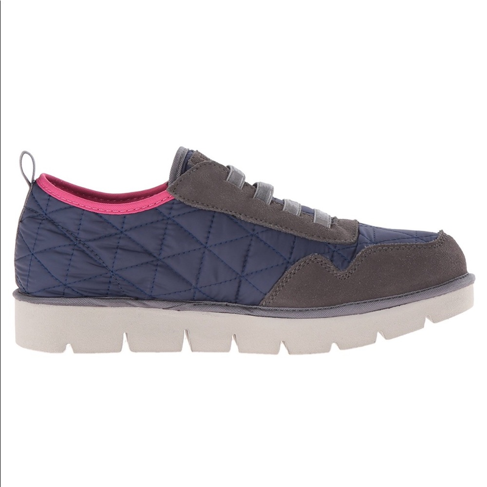 Navy Quilted Low Top Sneakers - Picture 4 of 5