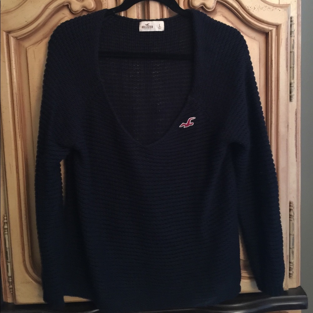 Hollister Navy Vneck Sweater