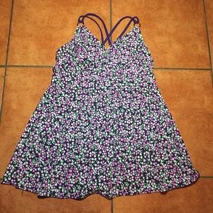 Swim 365 Purple Flower Swim Dress Size 18