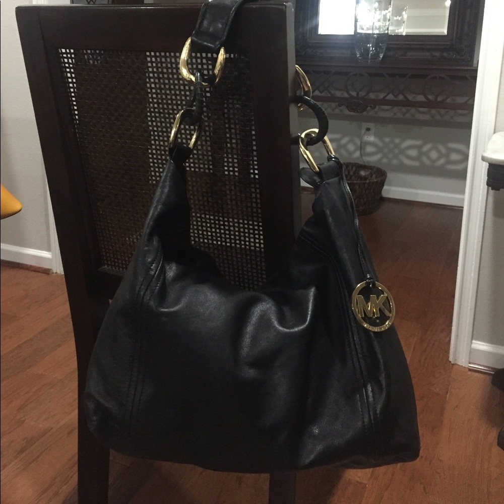 Michael Kors Black Leather Hobo
