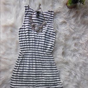 H&M - White Black Stripe Casual Dress
