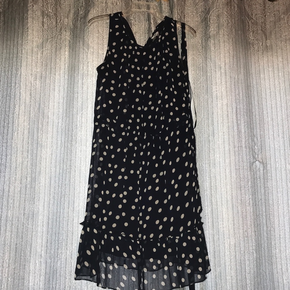 Blue and white dress