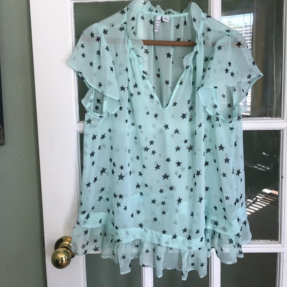 Teal and green star top new without tags.