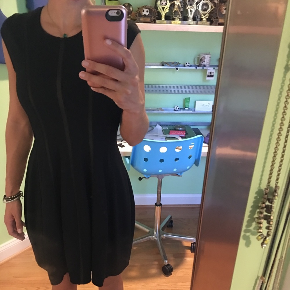 Felicity and coco black dress with netting detail
