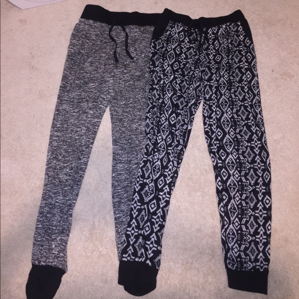 Women's black & white joggers/pj pants