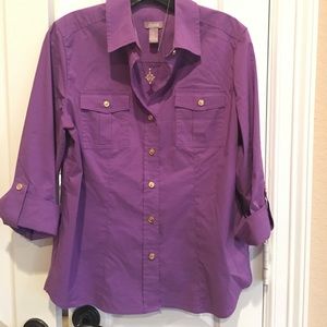 Chico's purple shirt (size 1 or 8/10)